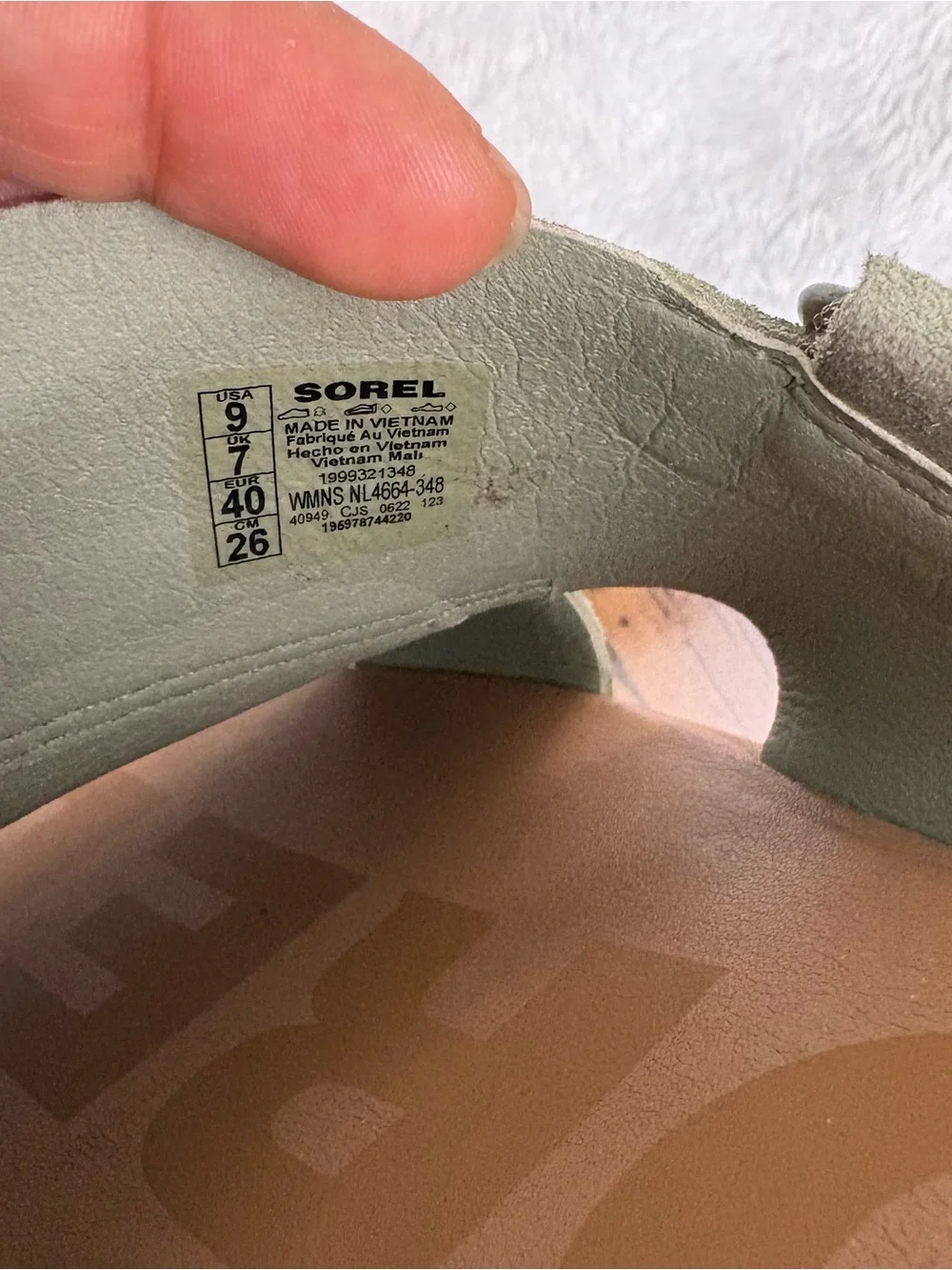 Sorel Ella II Slingback Sandals Safari/ Shade Genuine Leather Open Toe SIZE 9